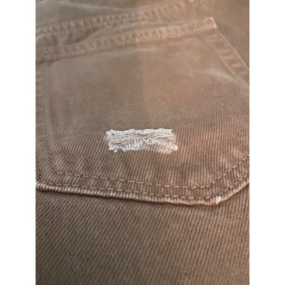 We The Free Free People Deconstructed Denim Mini Skirt Rust Burnt Orange - Picture 5 of 6